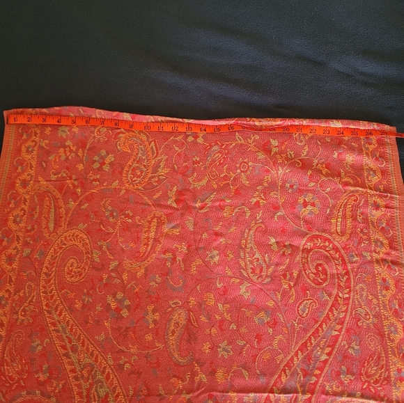 Bohemian Cashmere mix Wide Shoulder Shawl Paisley Flower hotpink/multico… - Picture 14 of 14